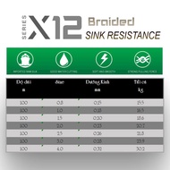 Fishing line PE X12 Braided SINK RESISTANCE Super power fishing line fishing line