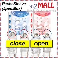 [m2MALL] (2Pcs) Soft Elastic Men Sleeve Men Ring Head Enlarge Size Time Delay Men Toys Mainan Lelaki