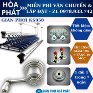( Ks950) Giàn phơi thông minh KS 950 hòa phát treo trần bền đẹp bảo hành 5 năm