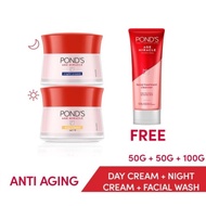 ch0 POND'S Age Miracle Day Cream 50g + Age miracle night cream 50g +