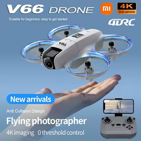 New V66 Mini Drone 4K Profession HD Wide Angle Camera WiFi FPV RC Dron Height Keep Helicopter Foldab