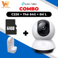 [COMBO-4M] Tapo C220 Camera (4M) + 64G Card + Copper Ring L-shaped Base, TP-Link Indoor Camera
