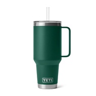 YETI Cooler Glass RAMBLER 42 OZ MUG WITH STRAW LID BLACK FOREST GREEN