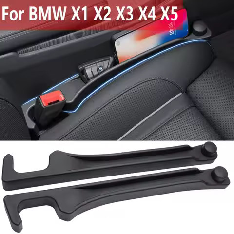 NEW 2PCS Car Seat Gap Filler with Organizer Hook For BMW X1 X2 X3 E83 F25 G01 G45 X4 X5 E53 E70 F15 