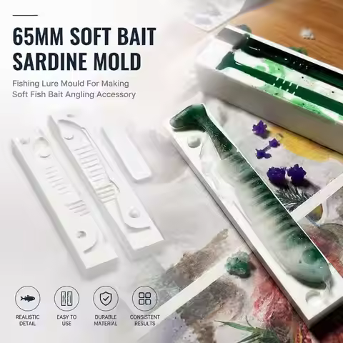 65mm Soft Bait Sardine Mold Fishing Lure Mould For Making Soft Fish Bait Angling Accessory