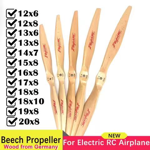 1Pcs 2-blade Electric RC Airplane Motor CW Beech Wood Wooden Prop Propeller 12x6/8 13x6/8 14x7 15x8 