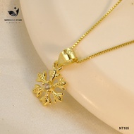 NT105 Silver Gold Coated Necklace And Pendant 92.5% Sterling Silver Chain Women