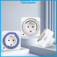 24-Hour EU Plug-in Timer Outlet with 15 Minute Intervals Mechanical Countdown Timer 220V [CrazyMallu