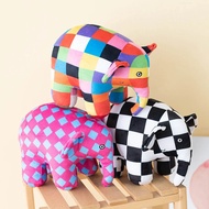 Kawaii Anime Elmer The Elephant Figure Plush Doll Cute Cartoon Plaid Elephant Plush Toy Kids Gift Ch