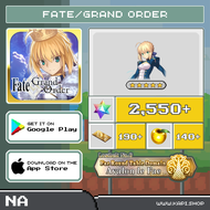 ไอดี Fate/Grand Order (NA) - 2,550+ Saint Quartz + Saber Artoria | ACTION FIGURE TOYS FOR COLLECTION