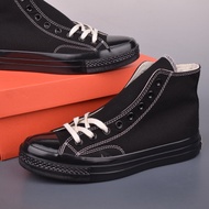 VERS Fashion Retro Black Warrior 70s Versatile High Cut Unisex Casual Canvas Shoes for Men and Women