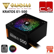 Gamdias Kratos E1-500W RGB 80% Efficiency Power Supply