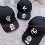 Glitter47brand 47 LOGO Clean Up Soft Cloth Black Old Hat Baseball Cap