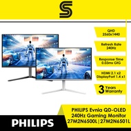 PHILIPS Evnia QHD QD-OLED 27" 240Hz Gaming Monitor - 27M2N6500L | 27M2N6501L