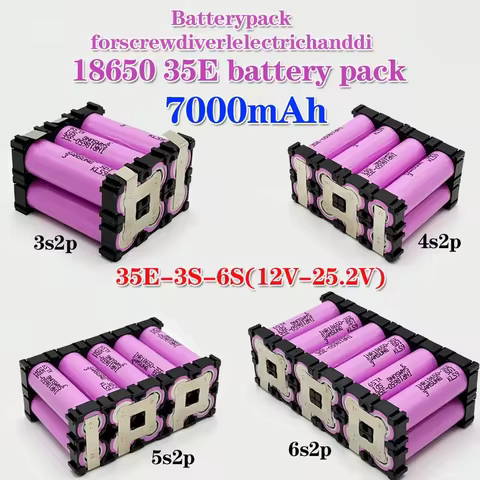 100% Original full capacity 18650 35E 7000mAh 3S 4S 5S 6S 12.6V 14.8V 18V 25.2V For DIY screwdriver 