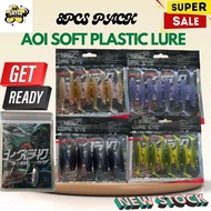 8PCS 6.5cm 2.7g AOI TPE SP Soft Plastic fishing lure bait Ikan Umpan casting haruan siakap toman