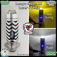 MATA Complete Economical Package Combo of H6 Motorcycle Lights White Yellow Laser + Jelly Brake Ligh