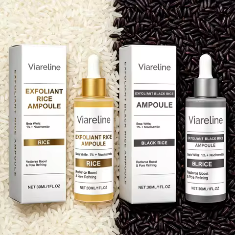 Viareline Exfoliant Rice Ampoule Remove Dead Skin Cells Brightening Even Skin Tone Long Lasting Mois