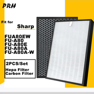 สำหรับ Sharp เครื่องฟอกอากาศ FUA80EW FUA80 FUA80E FU-A80 FU-A80E FU-A80A FU-A80A-W ใช้งานร่วมกับ HEPA Activated Carbon ตัวกรอง PM2.5 Hazeฝุ่นฟอร์มาลดีไฮด์และกลิ่นอุปกรณ์เสริม FZA80SFE FZ-A80SFE