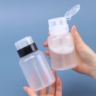 200ml Nail Polish Remover Push Down Empty Bottle /Lockable Pump Dispenser Bottle for Nail Polish and Makeup Remover /Clear Storage Cup Container Bottle