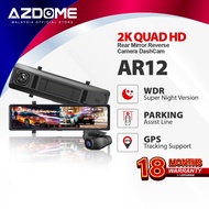 AZDOME AR12 1440P/2K Quad HD Rear Mirror Front & Rear DashCam Night Vision Car Camera Driving Record