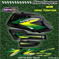 HONDA WIN 100 COOL PREMIUM TRANSPARENT STICKERS RACINGHONDA 33 ALREADY CUT