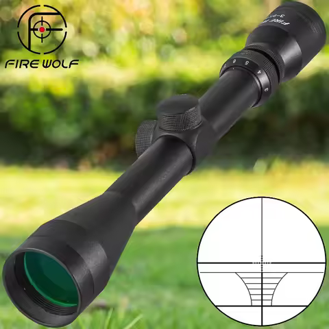 2025 FIRE WOLF 3-9x40 Hunting Mil Dot Air Rifle Gun Outdoor Optics Sniper Deer Hunting Scope Rail MO