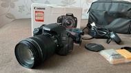 幾乎全新 Canon EOS650D 相機，連包裝盒、鏡頭、腳架、充電器、兩塊電池、收納袋