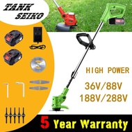 AHA 88V 188V 288V Mesin Rumput Grass Cutter Lawn Mower Cordless Trimmer Bateri Elektrik Battery Wireless Pemotong