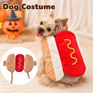 Funny Hot Dog Pet Costume Polyester Sausage Roll Outfit For Small Dogs & Cats Adjustable Hook D9c6