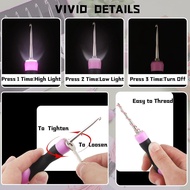 Lighted Crochet Hooks Set USB Rechargeable Crochet Hook with Light Metal 2 mm to 8 mm 12 Size Interc