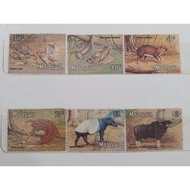 Pos Malaysia Animals Series Used Stamps 30sen, 40sen, 50sen, 75sen, rm2 and rm5