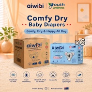 [Double Carton] Aiwibi Comfy Dry Baby Diaper Tape / Pants (6 Packs)