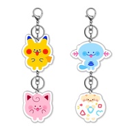 Diy Custom Clefairy Togepi Wooper Q Version Acrylic Keychain Cute Cartoons Backpack Pendant Accessor