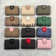 CW786 C0082 Medium Corner Zip Wallet Leather Women Fold Over Short Card Coin Purse Dompet Wanita 786