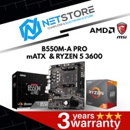 PWP MSI B550M-A PRO mATX & AMD RYZEN 5 3600 PROCESSOR