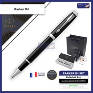 Parker IM Rollerball Pen - Black Chrome Trim (with Black - Medium (M) Refill) / /