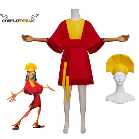 Anime Emperor Kuzco Cosplay Costume King Costume Outfits with Hat Adult Men Halloween Carnival Party