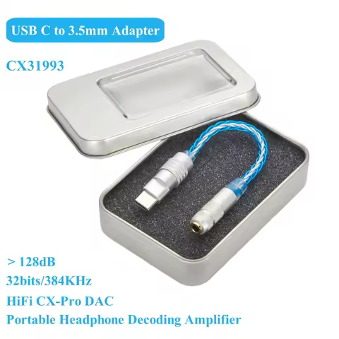 CX31993 USB C to 3.5mm Headphone Amplifier HiFi CX-Pro DAC Audio Portable Decoder Mobile Headset Ada