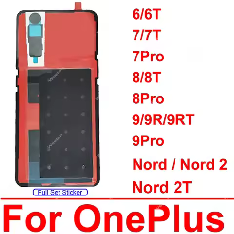 Full Set Back Battery Cover Sticker Camera Glue For Oneplus 6 6T 7 7T 8 8T 9 9R 9RT Nord 2 2T Heat D