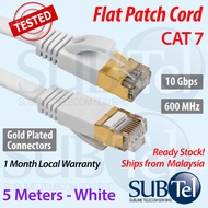 SenTec CAT7 RJ45 Flat Patch Cord LAN Cable Gigabit Ethernet Cable 10G SFTP Shielded UTP 10Gbps - Bla