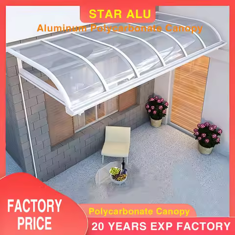 Durable Powder-Coated Aluminum Carport – Outdoor Metal Canopy Parking Shed with Polycarbonate Arched