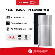 SHARP 2 Doors Inverter 433L/469L Refrigerator SJ-U43P/SJ-U47P - U PRO Series (Black/Silver)