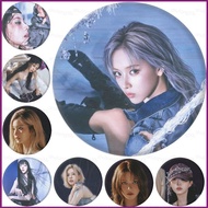 HT NMIXX HAEWON Tinplate Badge Mini Album Fe3O4 FORWARD Small Round Mirror Keychain SULLYOON Pendant