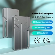 M.2กล่องขนาดเล็ก NVMe 2230 2242 SSD กล่องฝาปิด PCIE 10Gbps 3.2 Gen2 USB CNC C External Mini Box สำหร