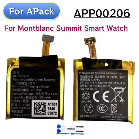300mAh APP00236 APP00206 Battery for Apack APP00206 for Montblanc Summit Smart Watch Accumulator +To