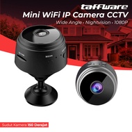 Mini WiFi IP Camera CCTV Wide Angle Nightvision 1080P - Black