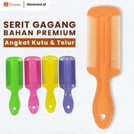 Plastic Comb Handle Anti-Flea Hair Comb Long Handle Tight Orange