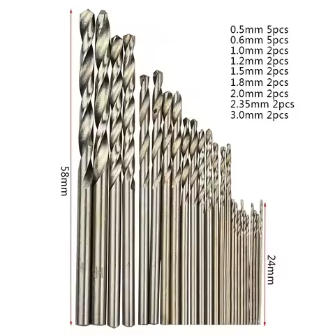 25Pcs 0.5mm-3mm Hss Micro Drill Bit Set High Speed Steel Pcb Small Drill Jewelry Tools For Dremel Bi