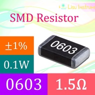 1.5R 0603 ±1% Thick Film Resistors SMD Chip Resistor 1R5 1.5Ω